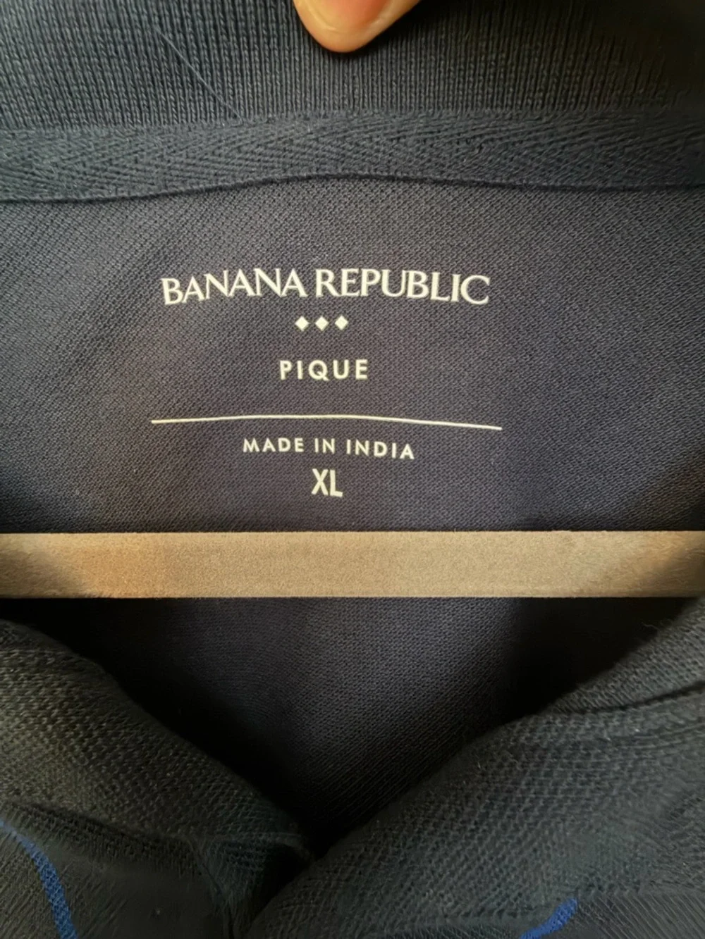 Banana Republic Navy Blue Striped Pique Polo Shirt, Size XL